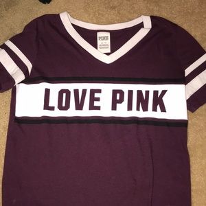 Short sleeve Maroon shirt from pink